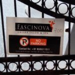 Customized no parking board featuring brand logo and message for high-visibility advertising