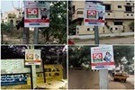 Pole board advertising on a busy street in Hyderabad, ensuring high brand visibility.