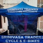 A promotional gazebo used for distributing product samples in a busy marketplace.
