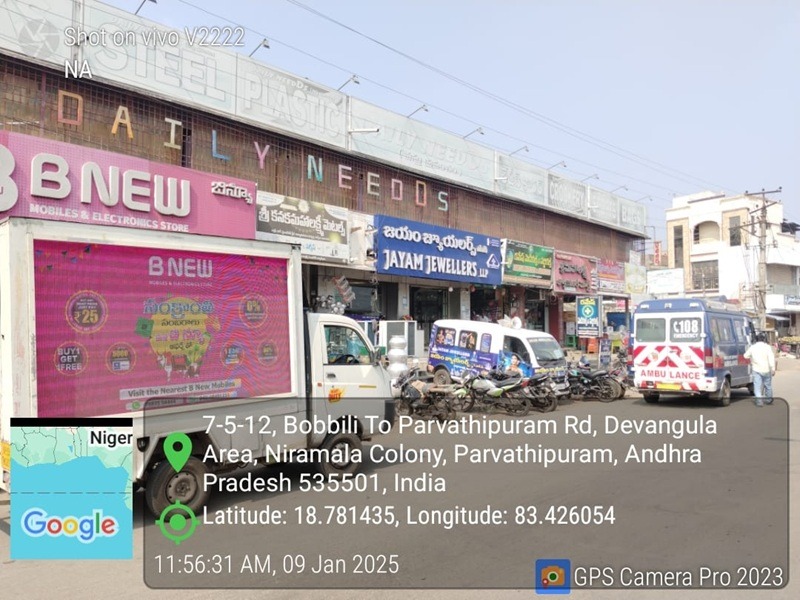 LED Van parked outside an IT park, displaying a corporate brand advertisement