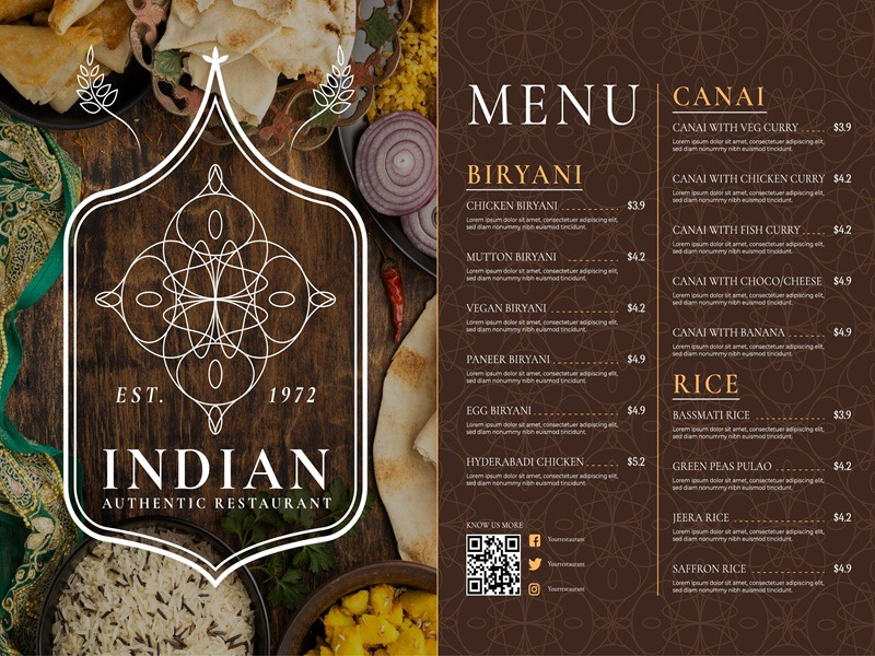 Elegant restaurant menu cards with high-quality printing