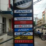 pylon signage with LED backlit branding