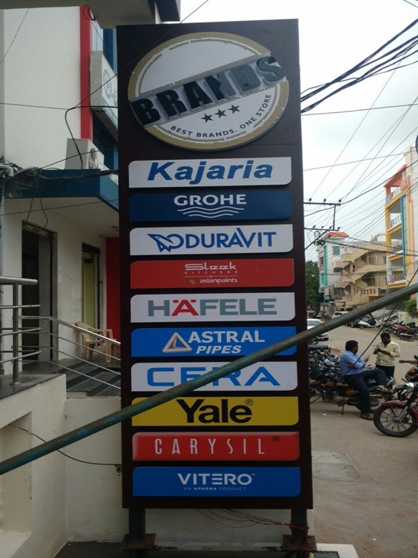 pylon signage with LED backlit branding
