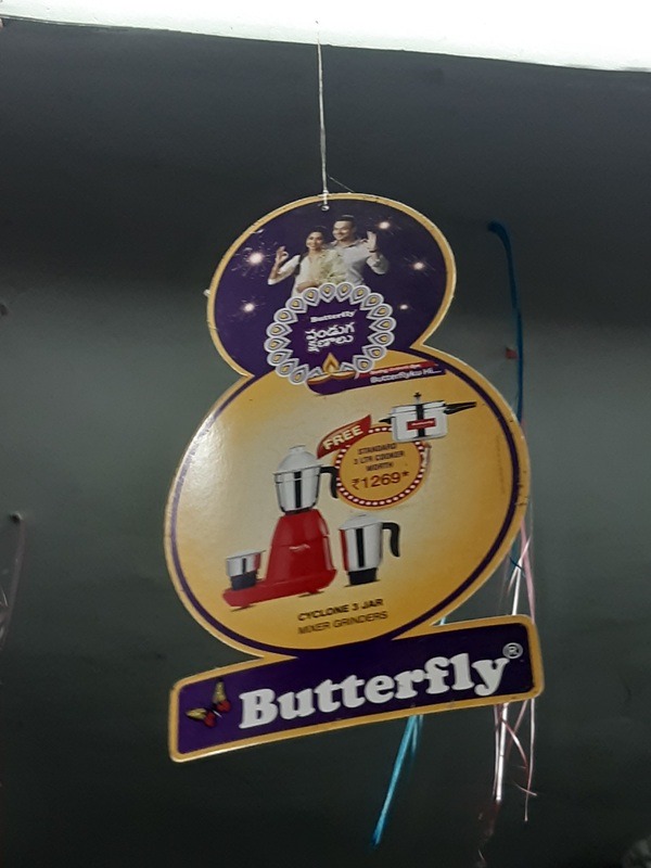 Danglers - Plastic PVC danglers for product branding in a mall.