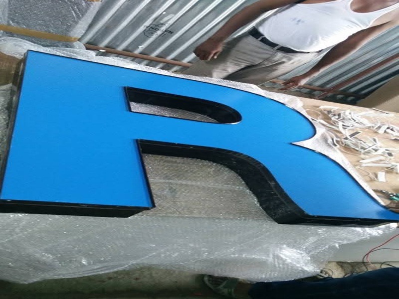 Custom-cut aluminum trim cap signage letters for brand logos