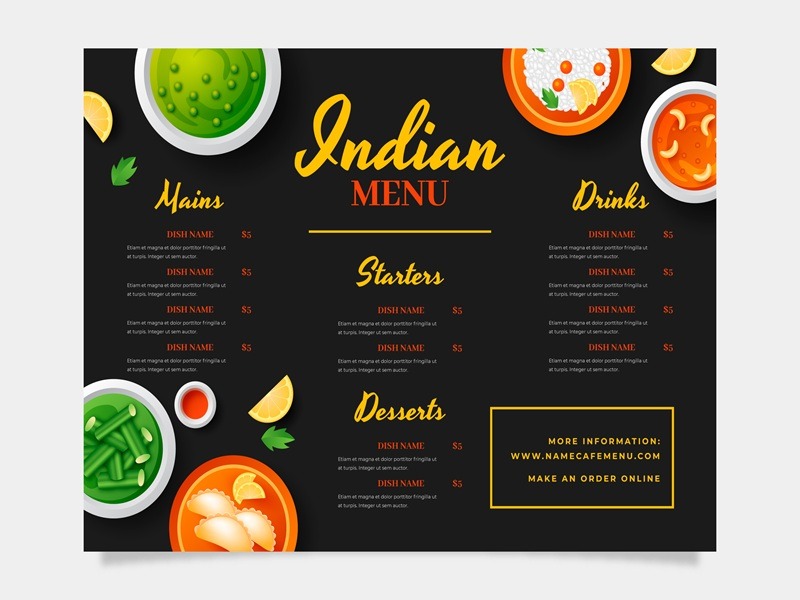 Laminated café menu cards with vibrant color prints