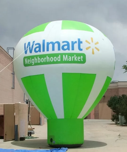 Inflatable Advertising Balloon - Floating helium balloon with custom brand logo and tagline.