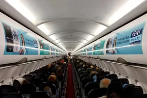 Advertising on Overhead bins