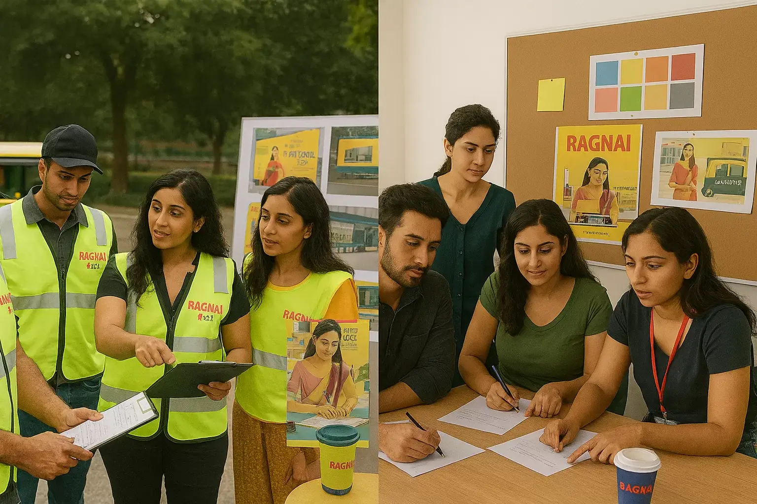 team planning campaigns and brainstorming marketing ideas