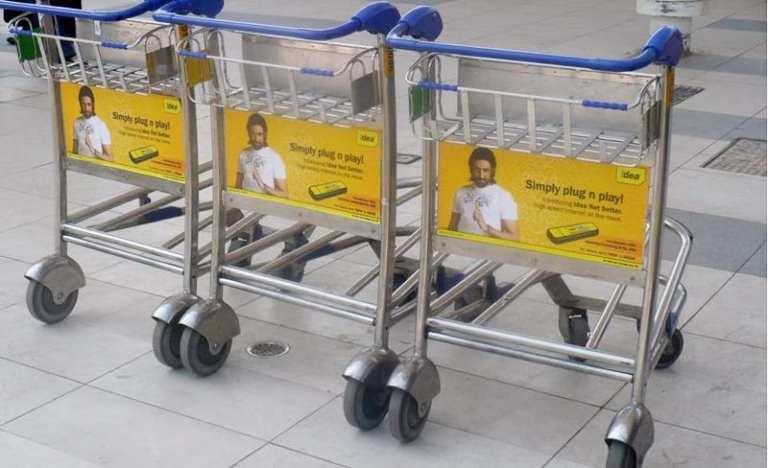 Luggage Trolleys in Airport & Airways Branding